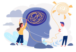 Psychotherapy practice. Woman psychologist bconsulting patient. Siety psychiatry concept